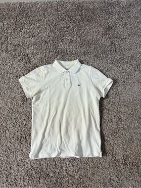 Vineyard Vines White Men's Polo with Whale Logo